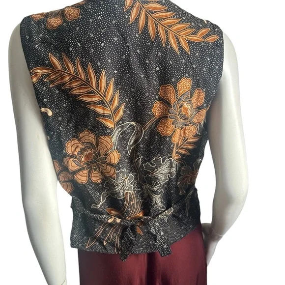 Western Connection Women’s Vintage 100% Cotton Vest Beaded Vest Large - Picture 7 of 12